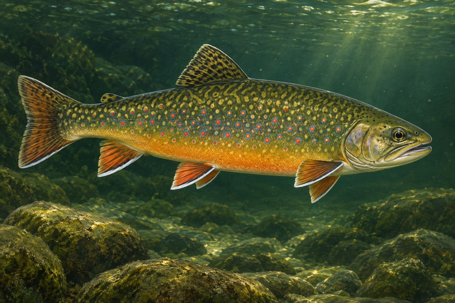 Generated Brook trout concept illustration