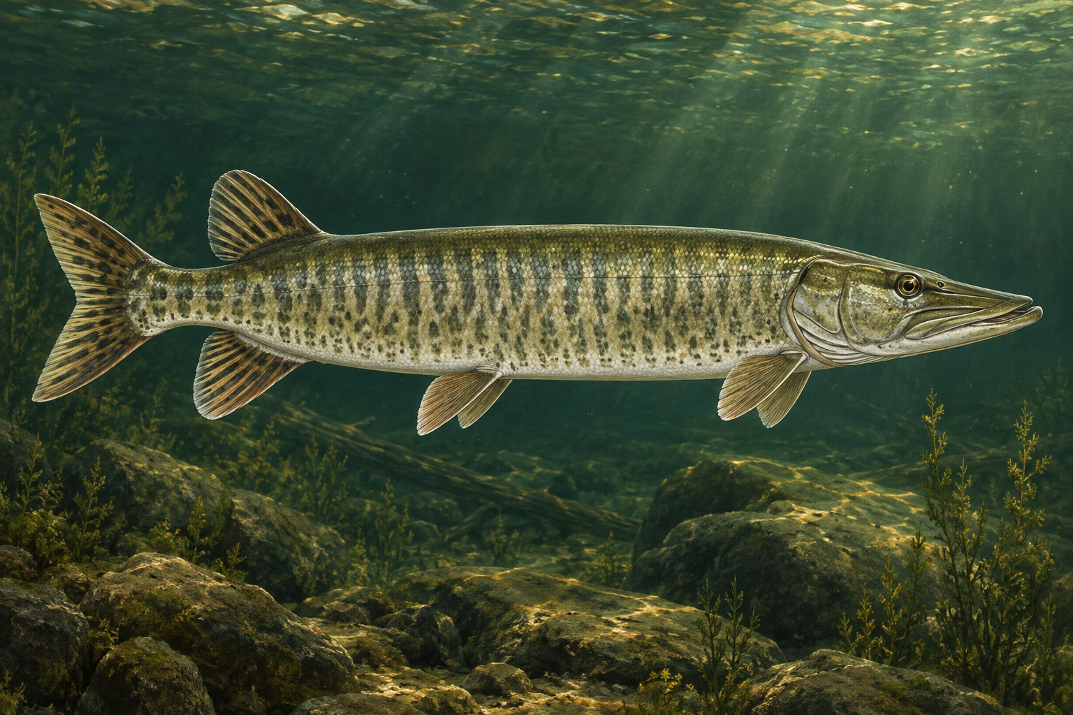 Generated Muskellunge concept illustration